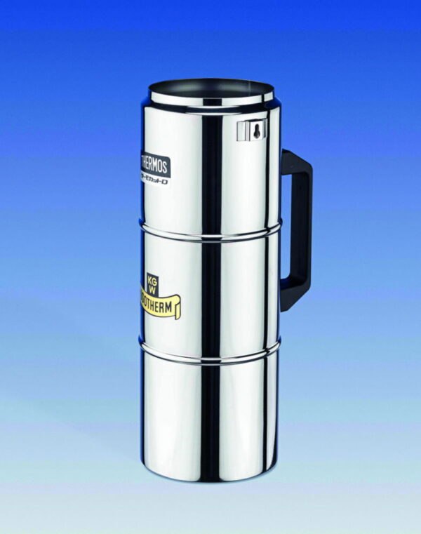Dewar vessels GSS, cylindrical, stainless steel, with lateral handle and carrying handle