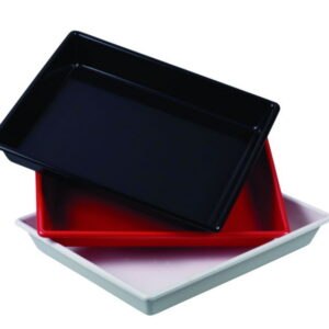 Photographic trays LaboPlast®, PVC, shallow form without ribs on bottom, profile shape rounded