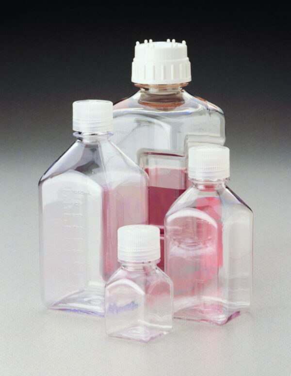 Square Media Bottles Nalgene™ Type 2015, PC, with screw cap, PP