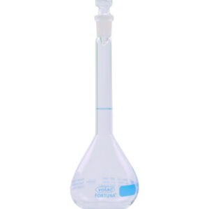Volumetric Flasks Volac FORTUNA®, boro 3.3, class A, with glass stoppers, blue graduation