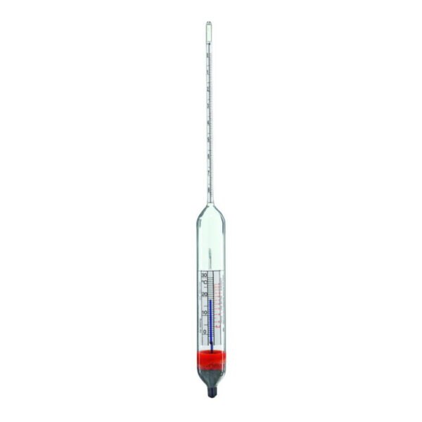 Hydrometers, relative density, with thermometer