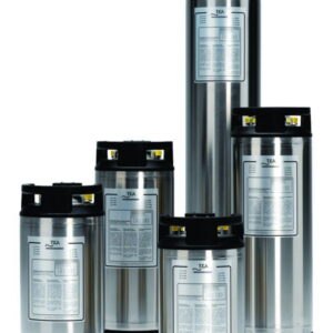 Ion exchange system with pressure-resistant stainless steel cartridges