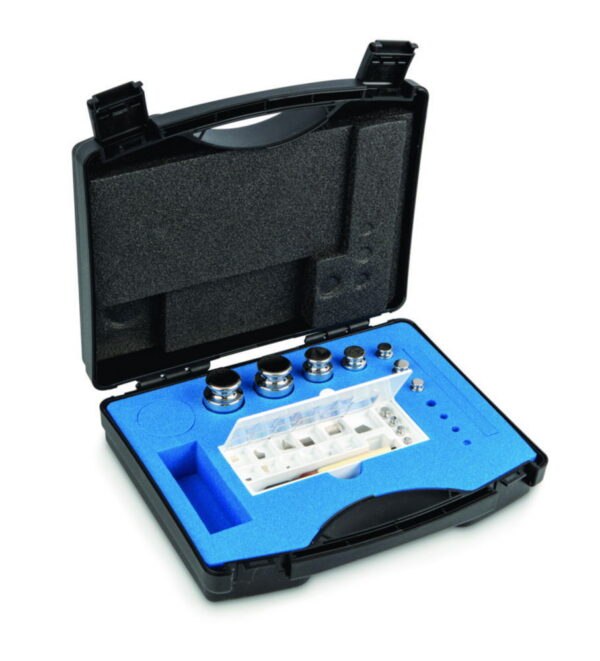 Weight set E2, cylindrical shape, with plastic case