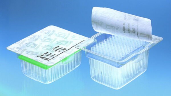 Pipette tips, racked in TipRack, sterile, BIO-CERT®