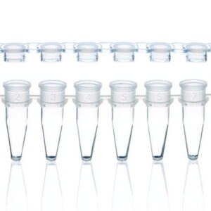 PCR tubes strips of 8, PP, with detached cap strips