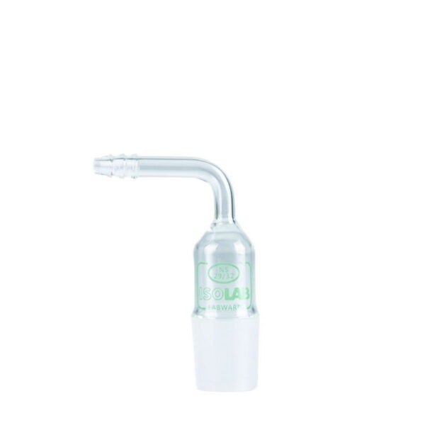 Adapter for tubing, borosilicate glass 3.3, angled (90°), without stopcock