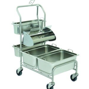 Cleaning trolleys Clino® CR1 FP-GMP / Clino® CR3 FP-GMP with flat wringer Ringo GMP®, stainless steel