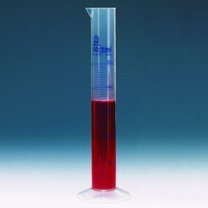 Measuring cylinders, PP, tall form, class B, blue graduated