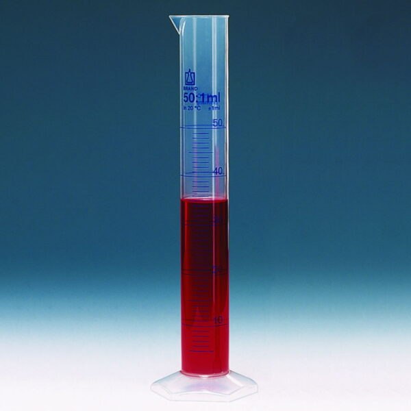 Measuring cylinders, PP, tall form, class B, blue graduated