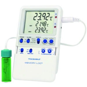 Temperature data logger Traceable® Memory-Loc™, with 1 vaccine bottle probe