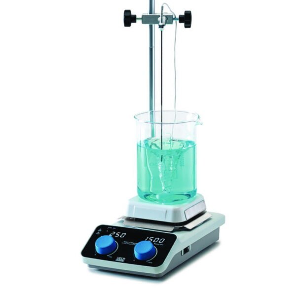 Magnetic stirrer with heating AREC 4 Digital set, with temperature probe, rod, clamp