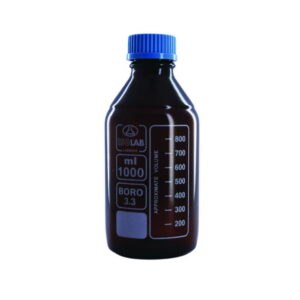 Laboratory bottles, borosilicate glass, coated, amber