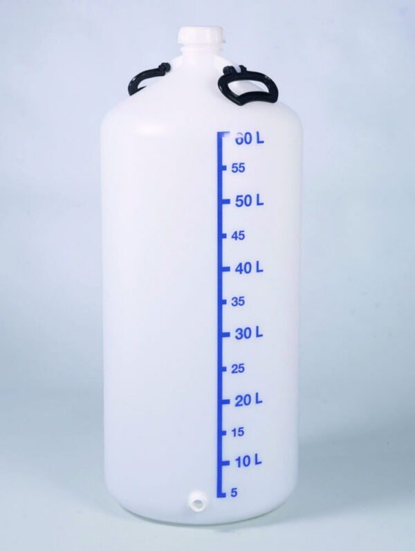 Storage bottles with threaded connector, HDPE