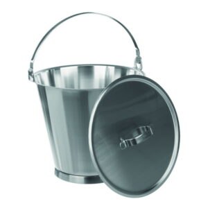 Buckets, 18/10 steel, with base ring