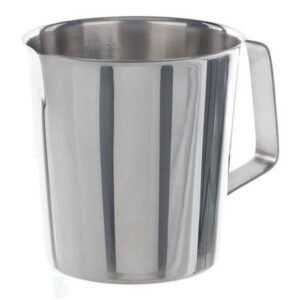 Measuring jugs with handle, stainless steel, conical shape