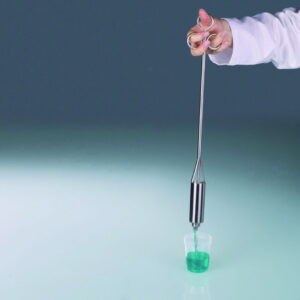 Liquid-Sampler, single hand operation, stainless steel V4A (1.4404), open with thumb