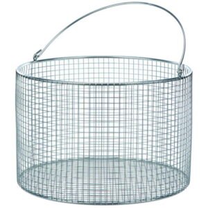 Wire baskets with handle, round, stainless steel