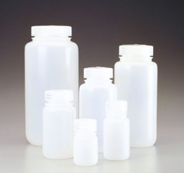 Wide mouth bottles Nalgene™ Economy, HDPE, with screw cap, PP