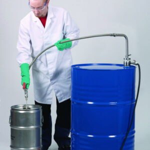 Solvent pump foot operated, with flexible tubing