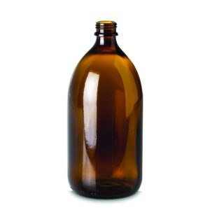Narrow-mouth bottles without closure, soda-lime glass, brown