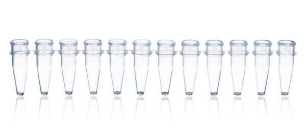 PCR tubes strips of 12, PP, without caps