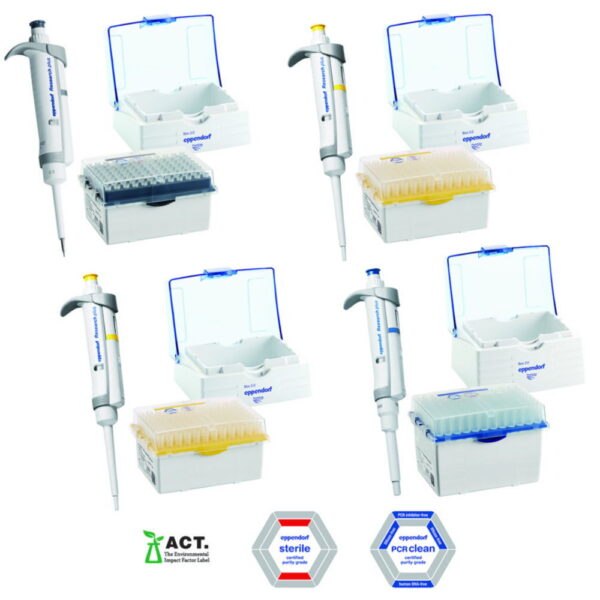Single-channel pipette Eppendorf Research® plus 4-pack (Act now! bundle)