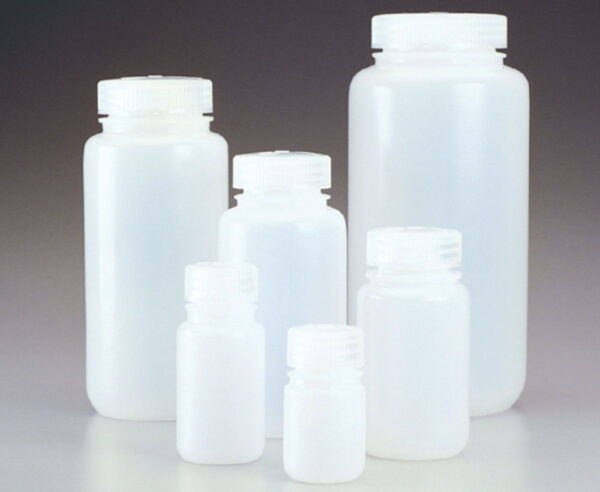Wide mouth bottles Nalgene™, LDPE, with screw cap, PP