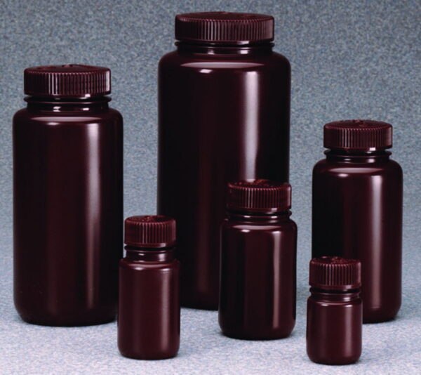 Wide-mouth bottles Nalgene™, HDPE, with screw cap, PP