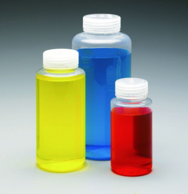 Wide mouth bottles Nalgene™ PMP, with screw cap, PP