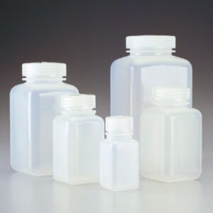 Square bottles, wide mouth Nalgene™, PPCO, with screw cap, PP