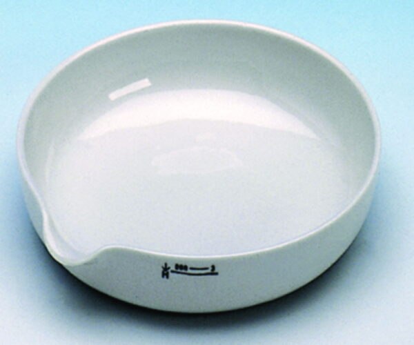Evaporating basins, porcelain, shallow form