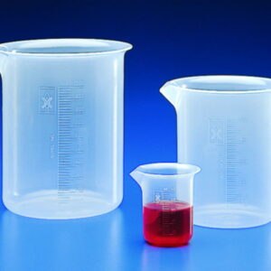 Beakers, PP, low form, embossed graduations