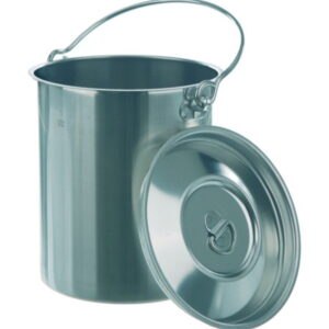Transport containers with lid and handle, 18/10 steel