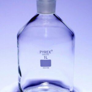 Reagent bottles, narrow-mouth, glass stopper, Pyrex®