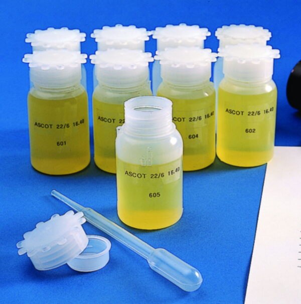 Wide-mouth bottles, PE, graduated