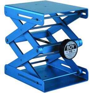 Swiss Boy laboratory jacks, anodised aluminium.