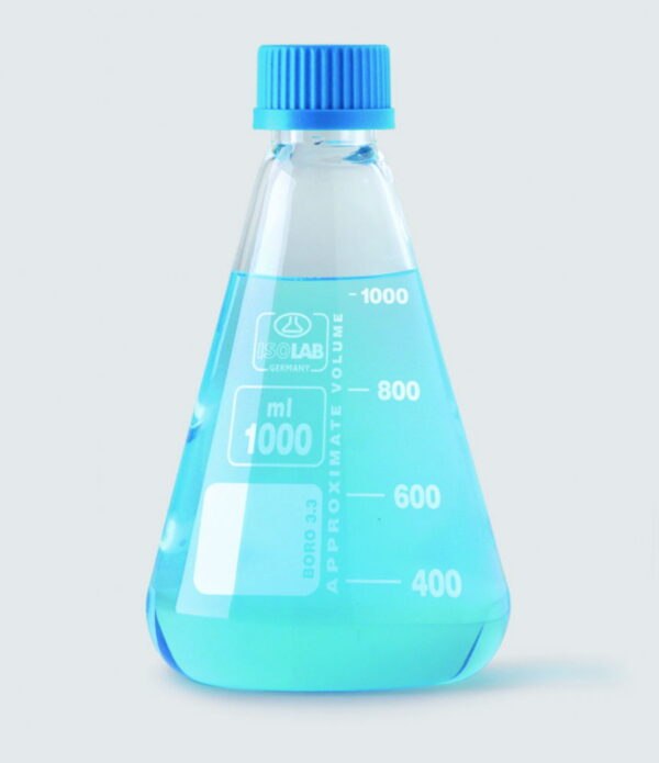 Erlenmeyer flasks, borosilicate glass 3.3, with screw neck