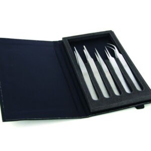 High Precision Tweezer kit, 5-parts, stainless steel