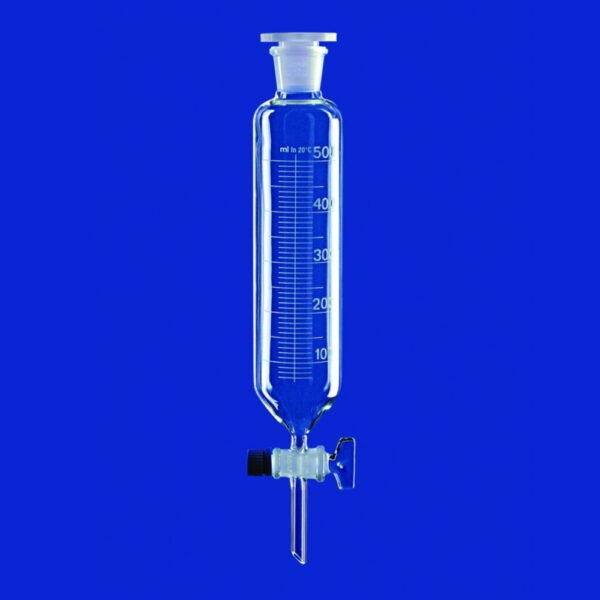Separating funnels cylindrical, with glass plug, borosilicate glass 3.3