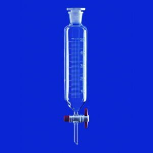 Separating funnels, cylindrical, with PTFE key, borosilicate glass 3.3