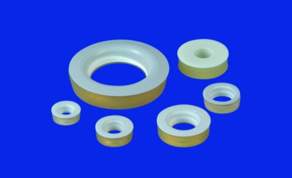 Silicone rubber seals, with PTFE washers, silicone rubber (VMQ)