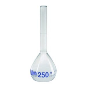 Volumetric flasks, DURAN®, with beaded rim, class A, blue graduation