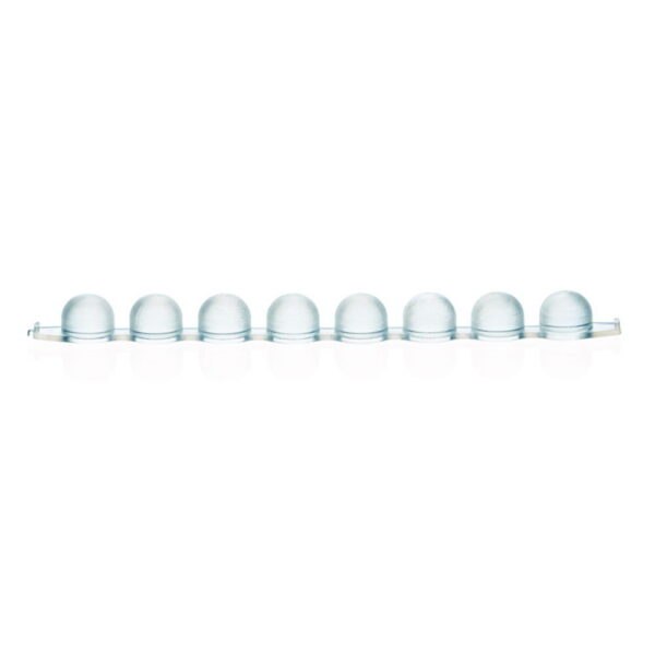Strips of 8 lids for micro test tubes, PE