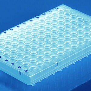 96-well PCR plates, PP, semi-skirted, with elevated well rim