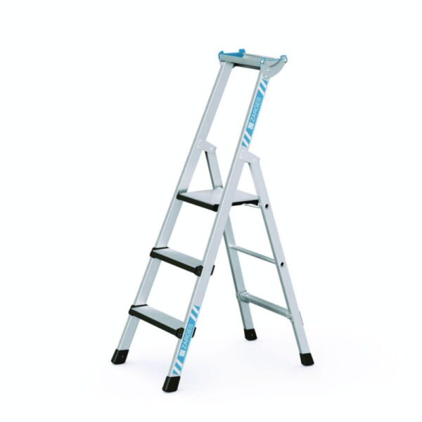 Stepladders with treads and padded front edges