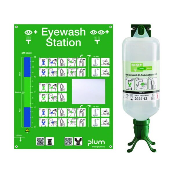 Eye emergency unit with a DUO bottle