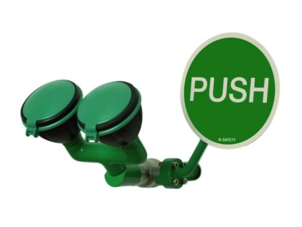 Safety Eye Showers with two 45° shower heads, for concealed wall mounting