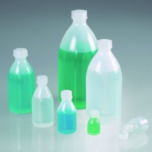 Narrow neck bottles bio, with screw cap, green LDPE