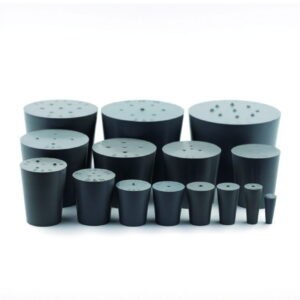 Stoppers, natural rubber, with single hole
