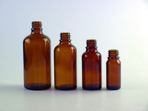 Dropping bottles, pipette bottles, amber glass